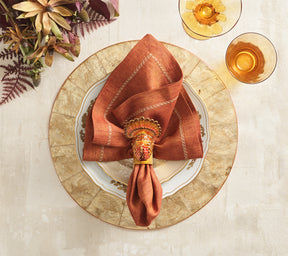 Turkey Trot Napkin Ring, Set of 4 in a Gift Box