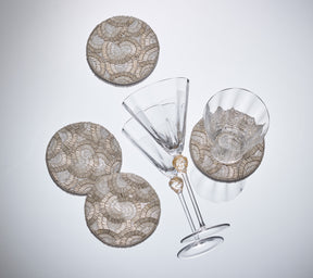 Lune Coaster in Silver, Set of 4 in a Gift Bag