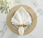 Starry Night Napkin in White & Gold, Set of 4