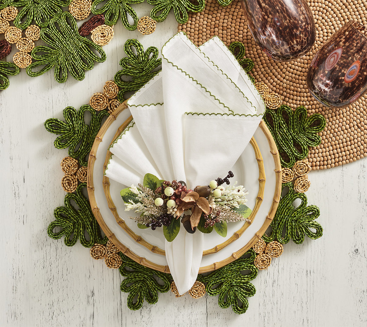 Wildwood Napkin Ring in Multi, Set of 4