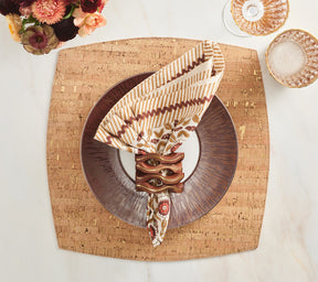 Majorelle Napkin in Brown & Orange, Set of 4