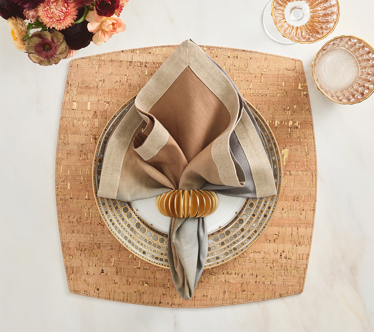 Dip Dye Napkins in Earth Tones, Set of 4