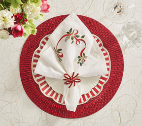 Xmas Ribbon Napkins, Set of 4