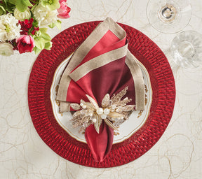 Gilded Spray Napkin Ring in Gold & Silver, Set of 4