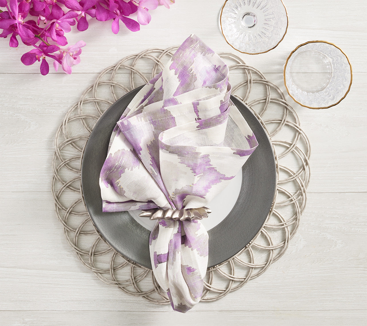 Watercolor Ikat Napkins, Set of 4