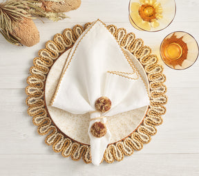 Casbah Napkin in White & Natural