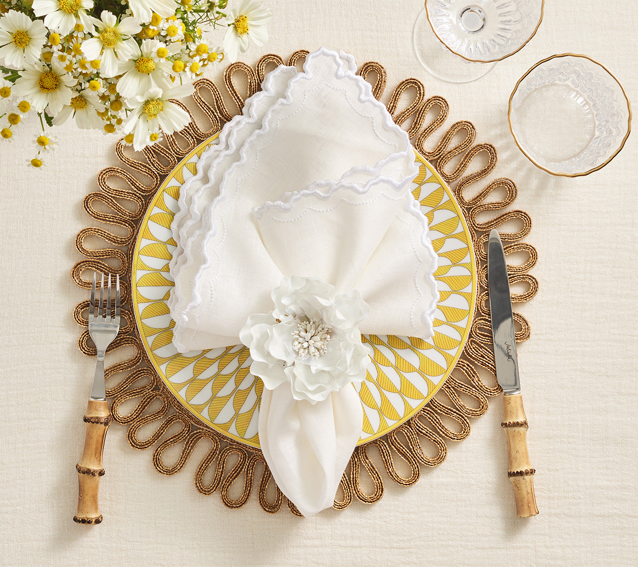 Arches Napkin in White, Set of 4