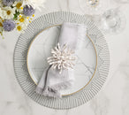 Reed Napkin Ring in White, Set of 4
