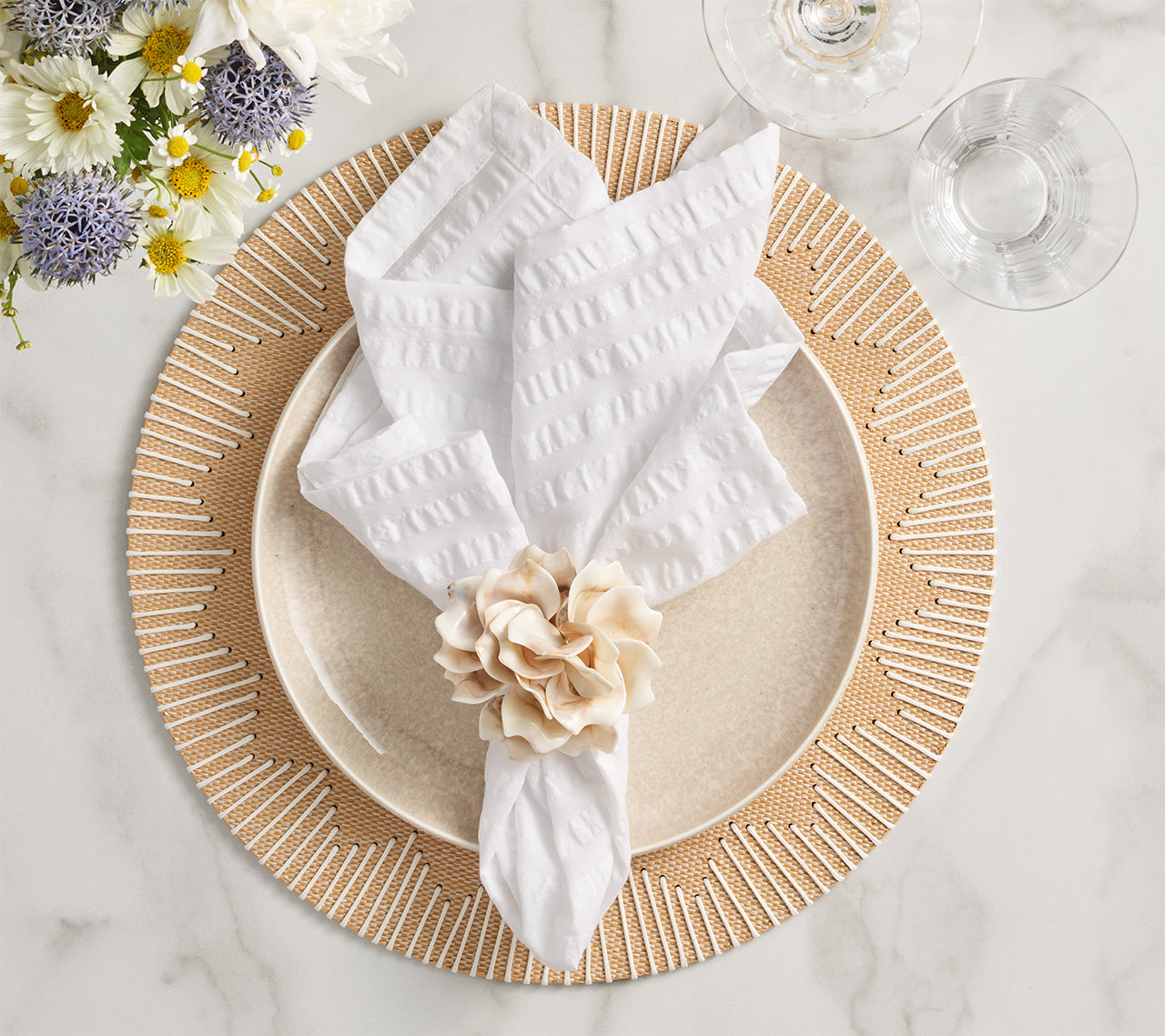 Dahlia Napkin Ring in Ivory | Kim Seybert