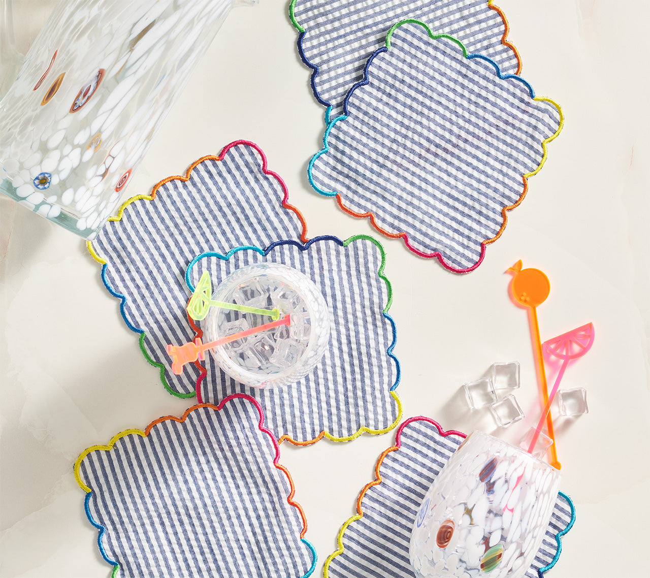 Fiesta Cocktail Napkins in Multi, Set of 6 in a Gift Box