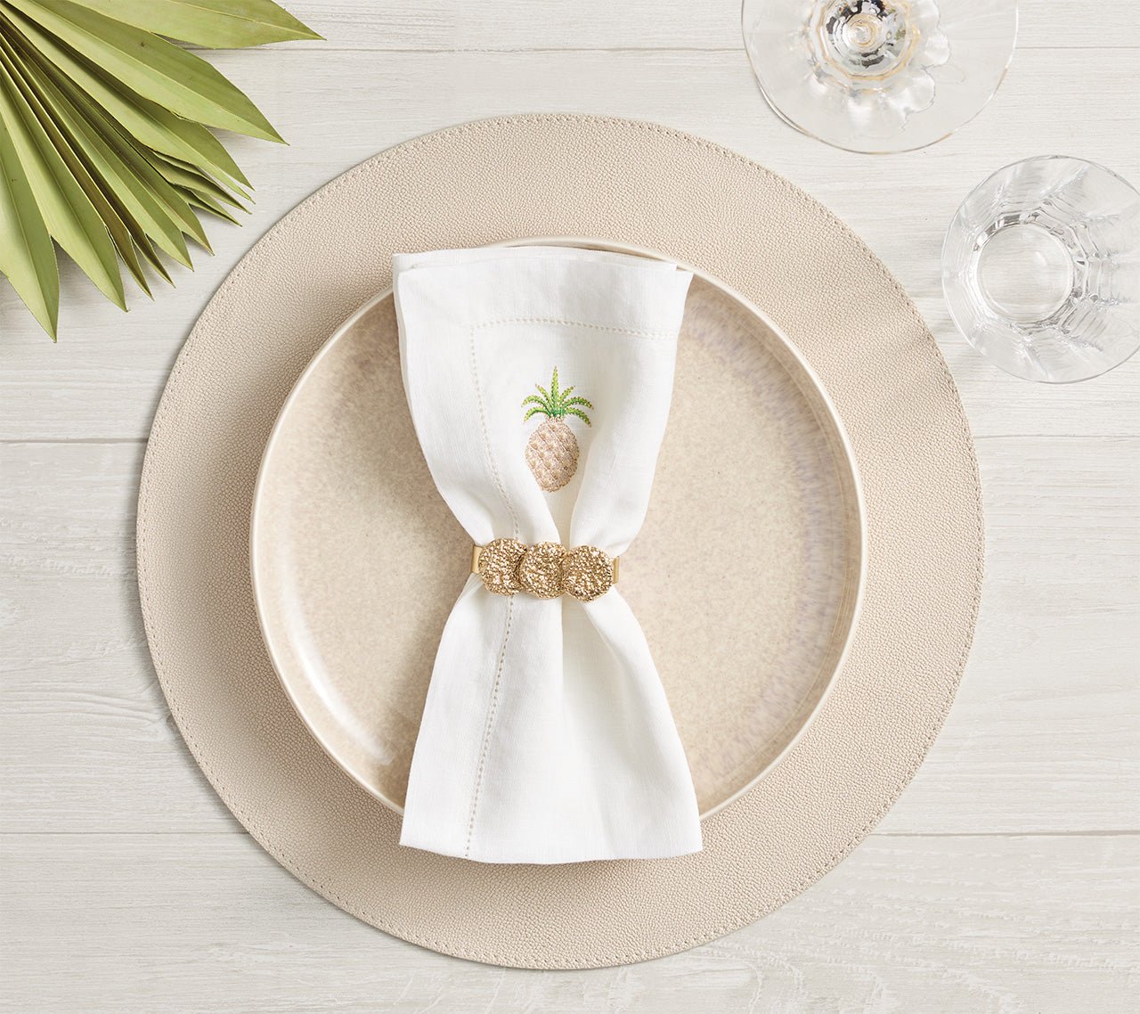 Icons Reversible Placemat in Ivory & Natural, Set of 4