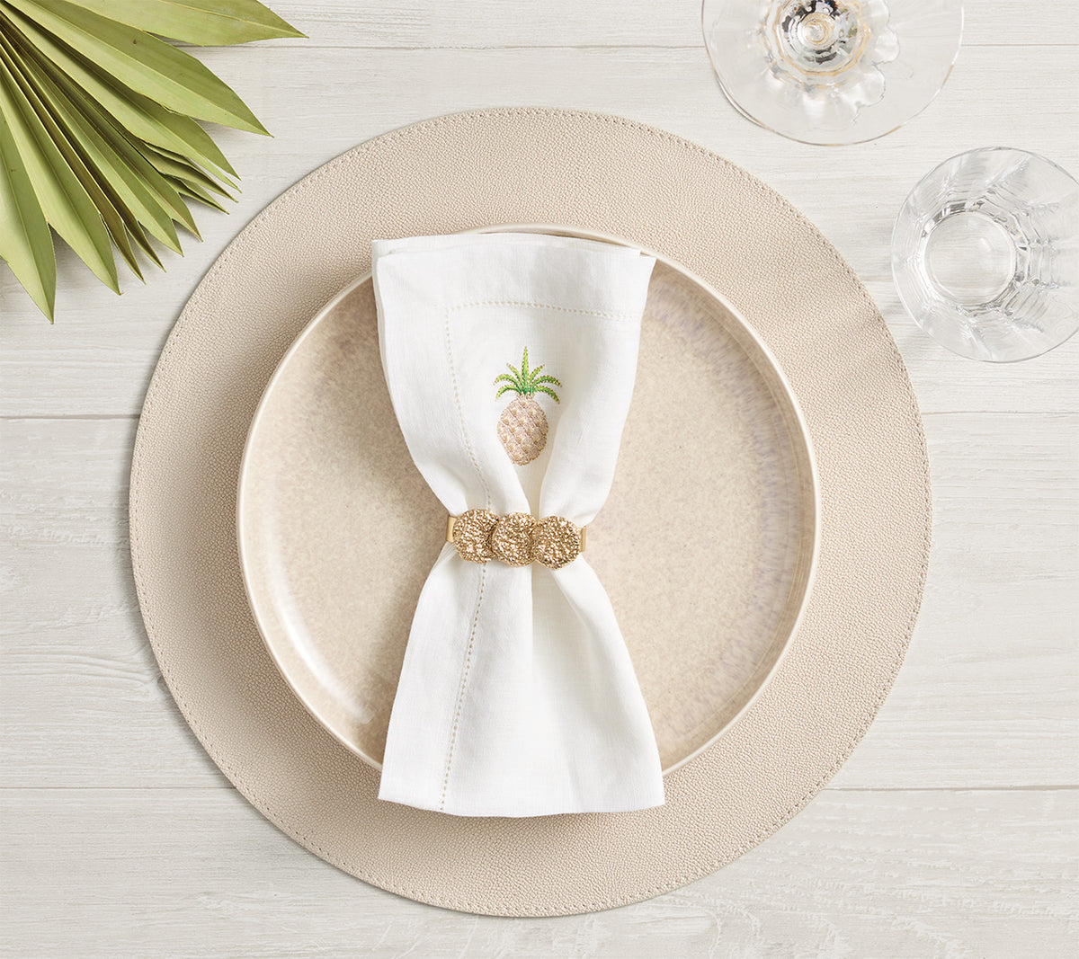 Icons Reversible Placemat in Ivory & Natural, Set of 4