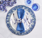 Cloud Napkin Ring in White & Blue, Set of 4