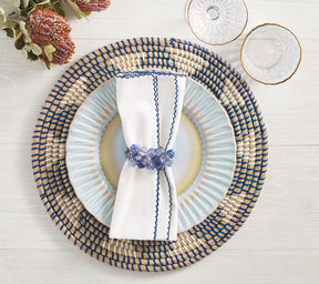 Casbah Napkin in White & Blue