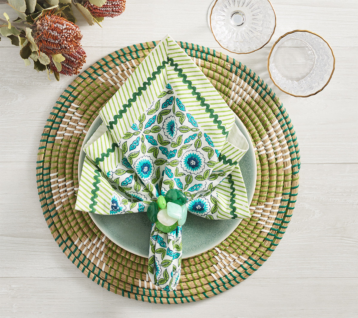 Majorelle Placemat in Green, Set of 4