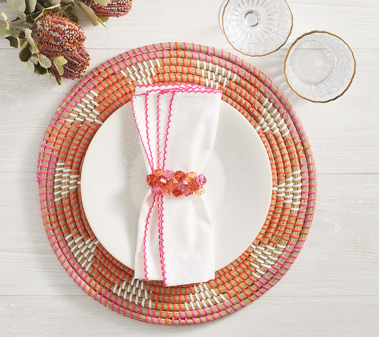 Majorelle Placemat in Pink & Orange, Set of 4