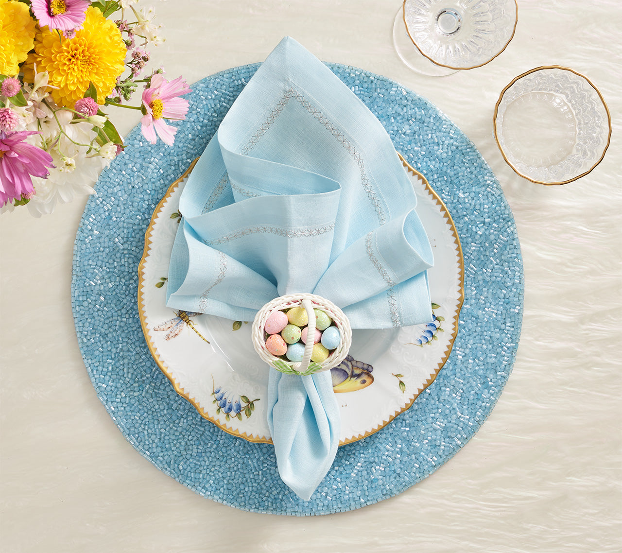 Classic Napkins in Blues, Set of 4