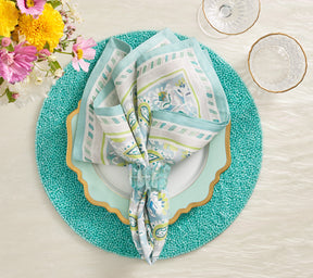 Perennial Placemat in Turquoise, Set of 4