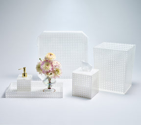 Reed Tissue Box in White