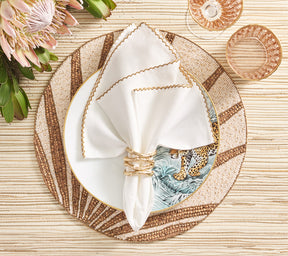 Casbah Napkin in White & Natural