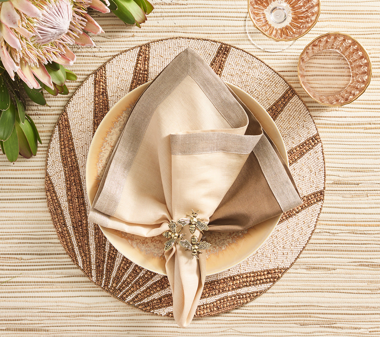 Dip Dye Napkins in Earth Tones, Set of 4