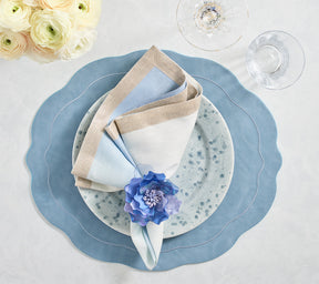 Gardenia Napkin Ring in Periwinkle, Set of 4