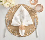 Aster Napkin Ring in Champagne, Set of 4