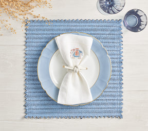 Vista Placemat in Navy & Periwinkle