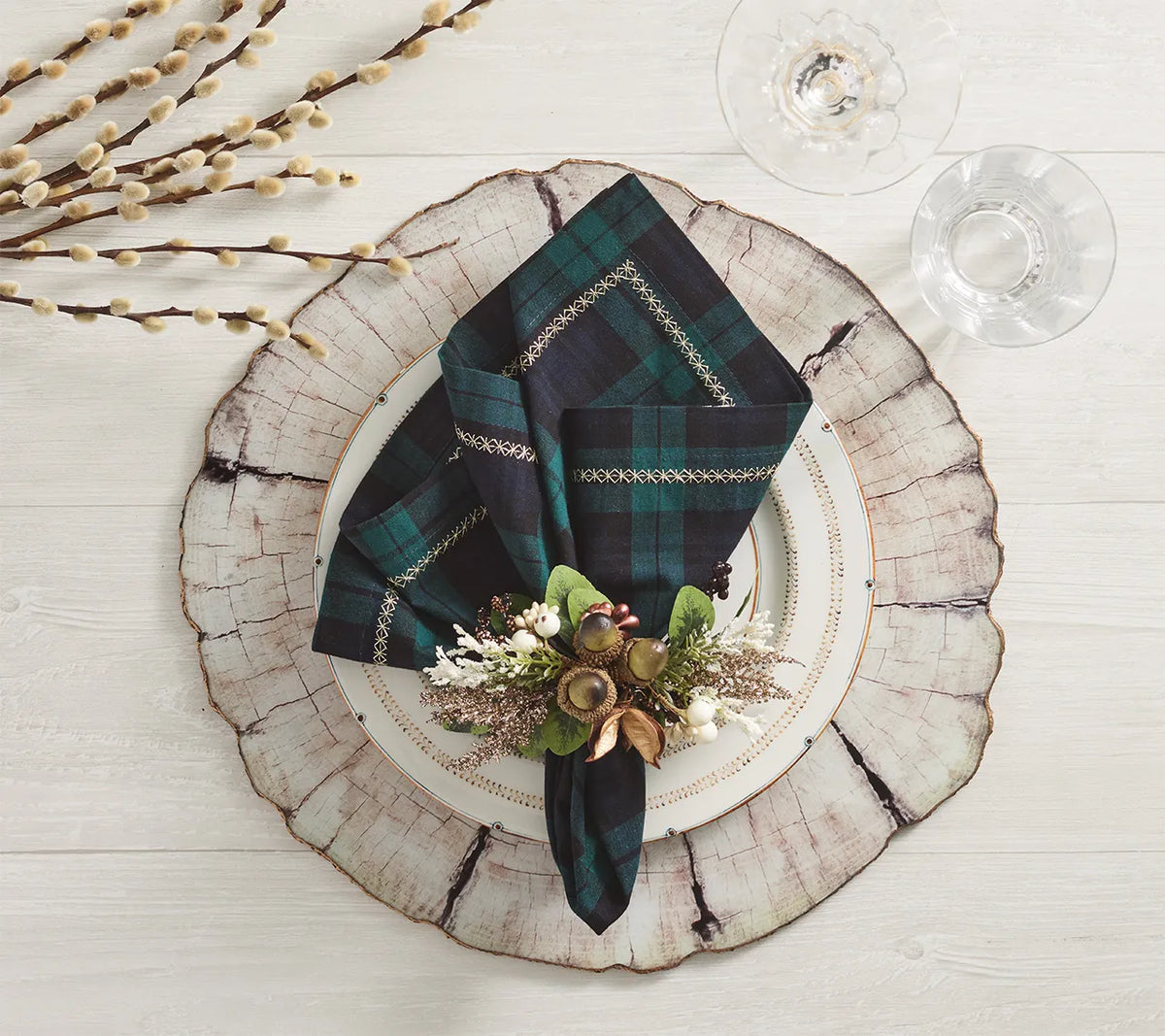 Watchplaid Napkin in Blue & Green, Set of 4