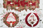 Candy Cane Bow Runner in Red, Green & Gold