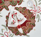Candy Cane Bow Placemat in Red, Green & Gold, Set of 2