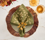 Bougainvillea Napkin Ring in Gold, Set of 4