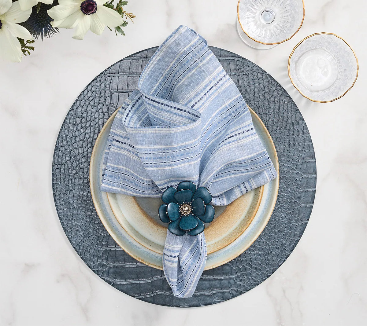 Mayfair Napkin in Blue & White, Set of 4