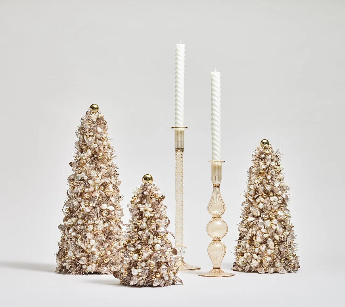 Gilded Spray Xmas Tree in Gold & Crystal, 12"