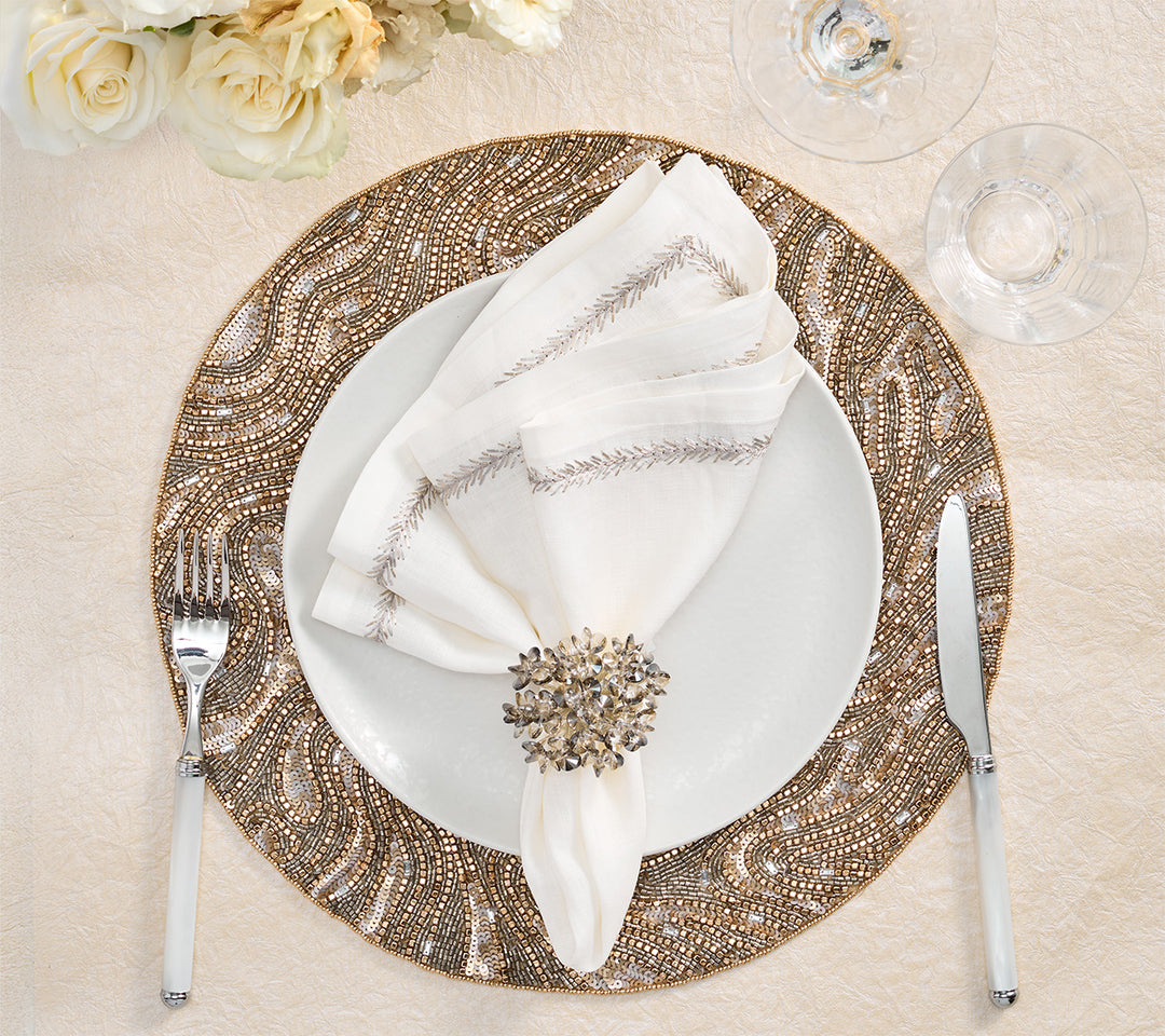 Aster Napkin Ring in Smoke, Set of 4