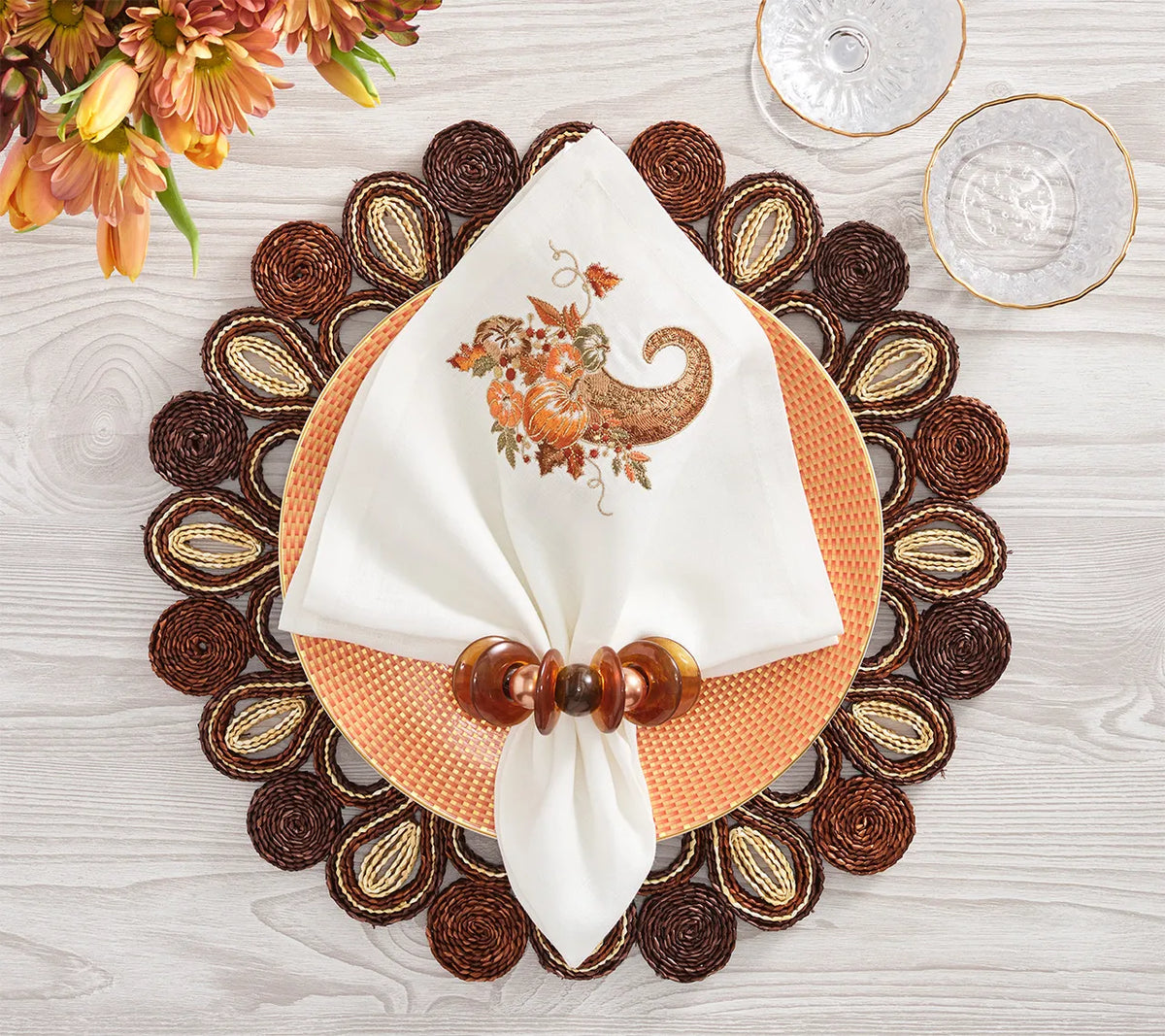 Marisol Placemat in Brown & Natural, Set of 4