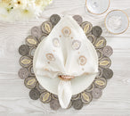 Carnation Napkin in White, Natural & Gray, Set of 4
