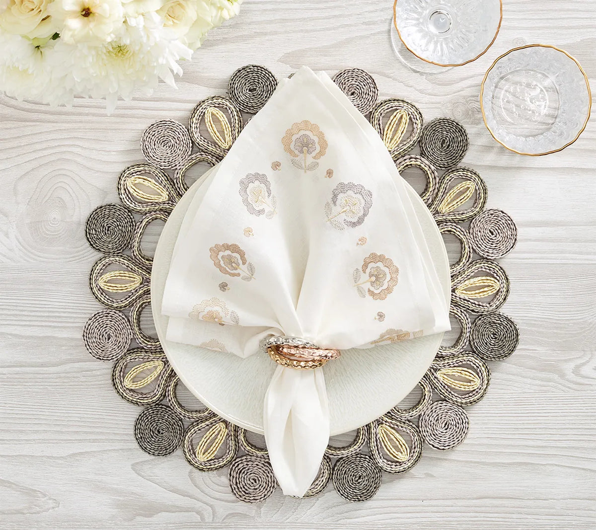Marisol Placemat in Natural & Gray, Set of 4