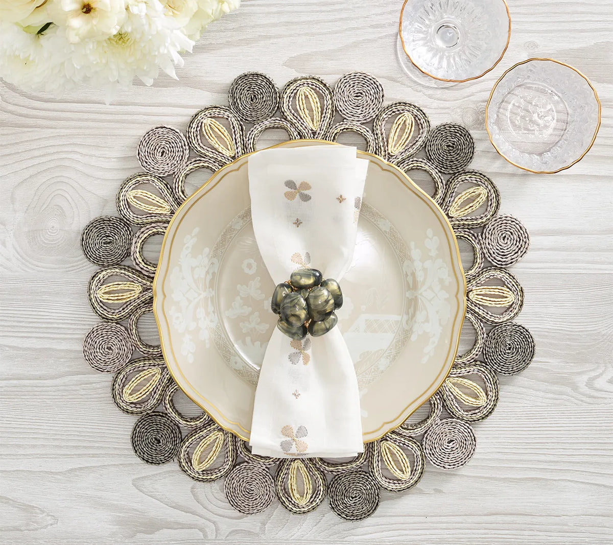 Marisol Placemat in Natural & Gray, Set of 4