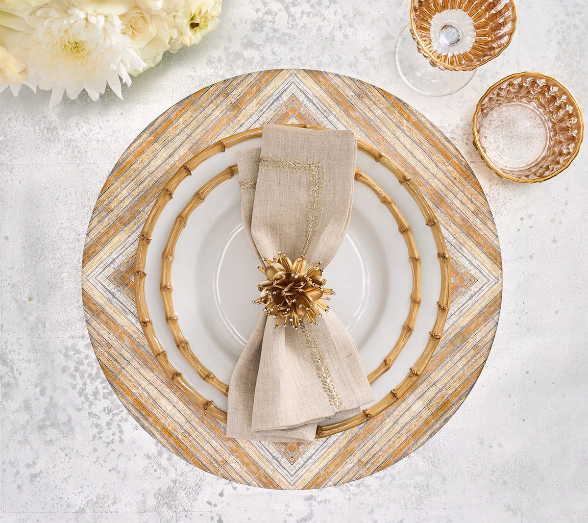 Russet Placemat in Gold & Silver, Set of 4