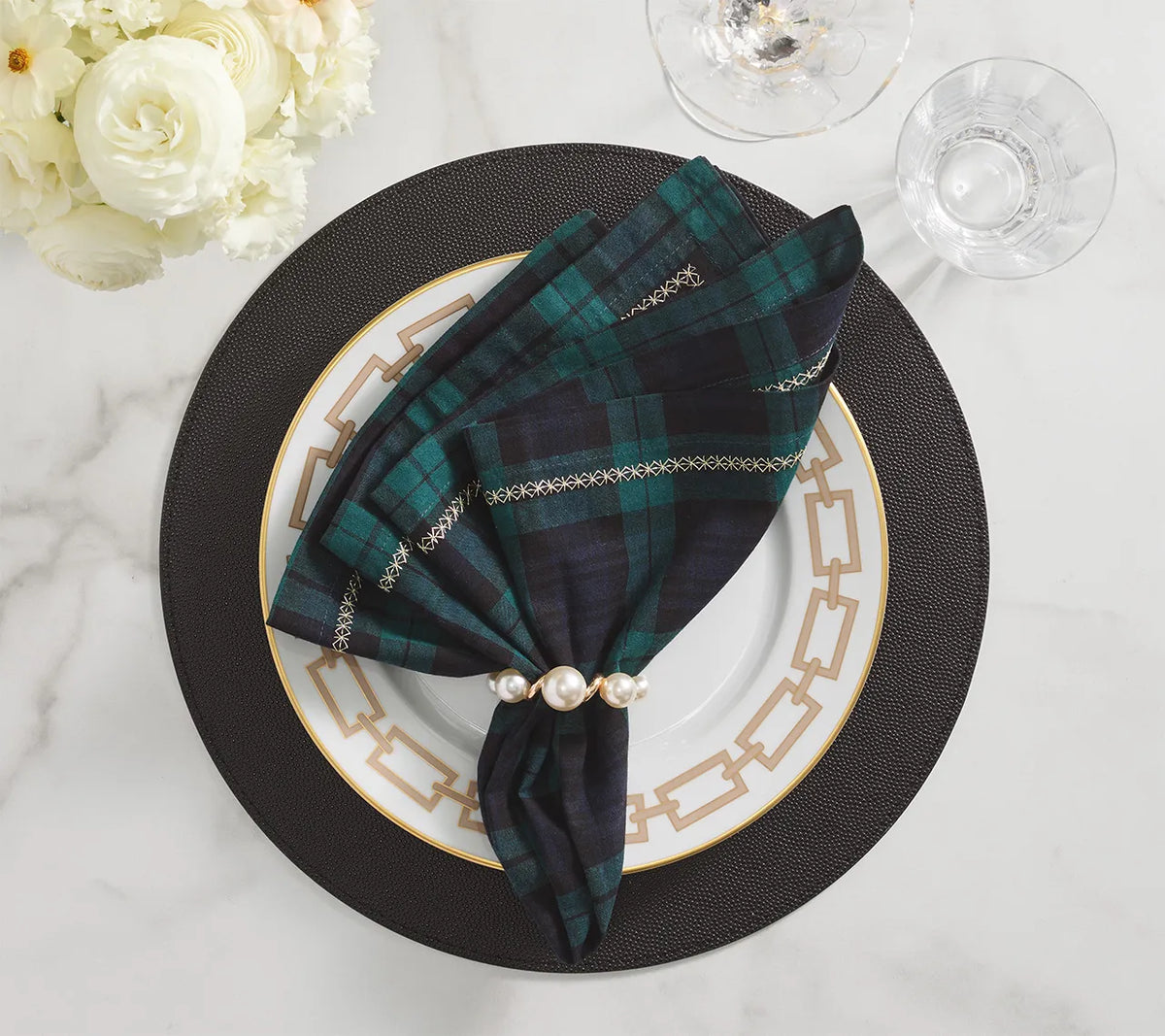 Watchplaid Napkin in Blue & Green, Set of 4