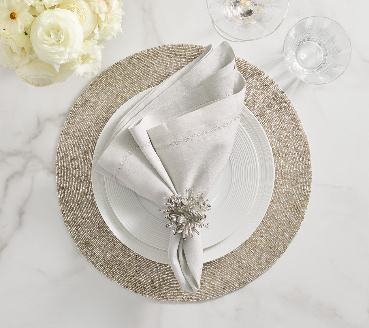 Confetti Placemat in Silver, Set of 4