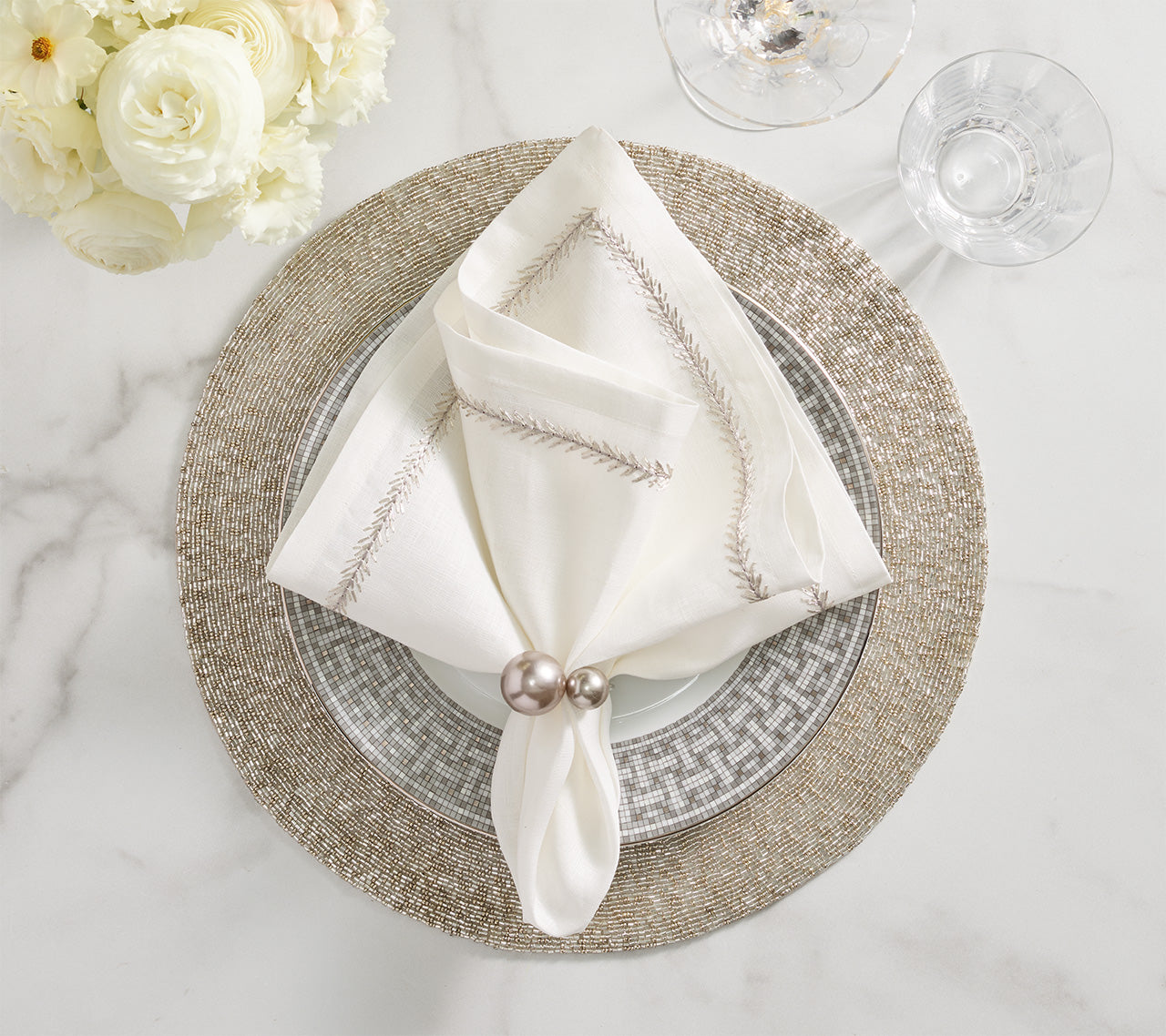 Confetti Placemat in Silver, Set of 4
