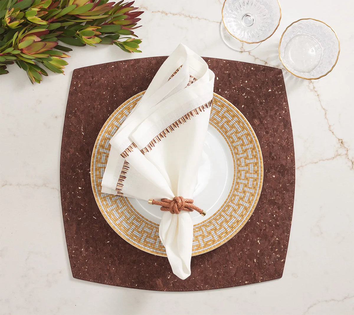Whistler Placemat in Brown & Gold, Set of 4