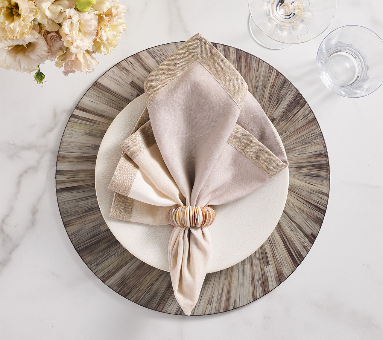 Dip Dye Napkin in Natural & Gray, Set of 4