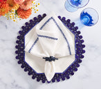 Round Bamboo Placemat in Navy Blue
