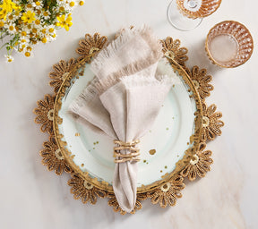 Daisy Placemat in Natural & Ivory, Set of 4