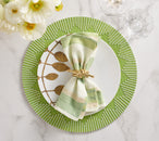 Dream Weaver Placemat in Green & White, Set of 4