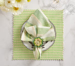 Pareo Napkin Ring in Lime & Green, Set of 4