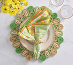 Filigree Napkin in White, Yellow & Green, Set of 4